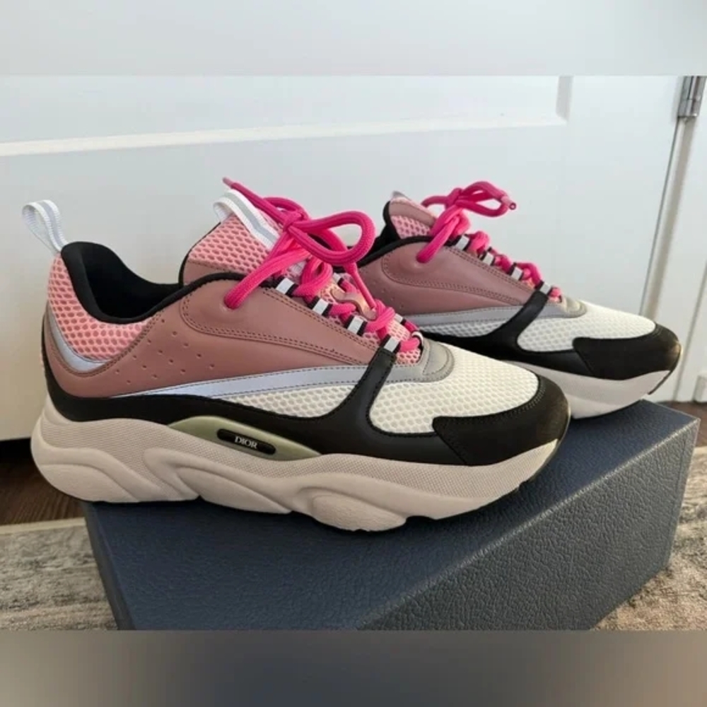 Dior Pink and Black Sneakers Modern Chunky Design